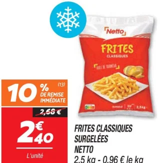 Frites classiques surgelées  