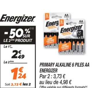 Primary alkaline 6 piles aa 