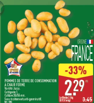 Pommes de terre de consommation à chair ferme Jazzy