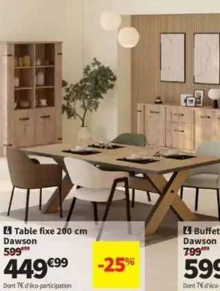 Table fixe 200 cm Dawson