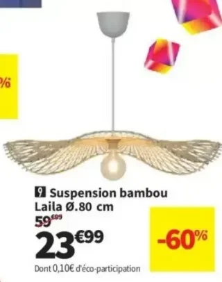 Suspension bambou Laila Ø.80 cm