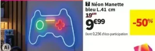 Néon Manette bleu L.41 cm