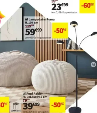Lampadaire Roma H.190 cm