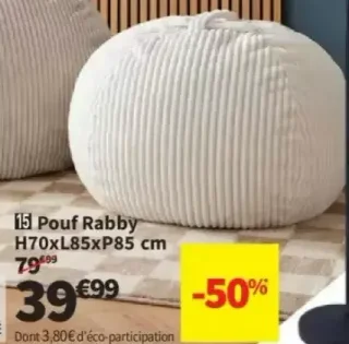 Pouf Rabby H70xL85xP85 cm