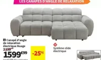 Canapé d'angle de relaxation électrique Nuage