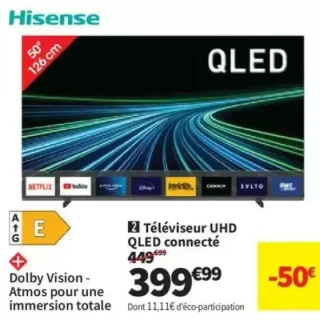 Téléviseur UHD QLED connecté Hisense 50Q7S
