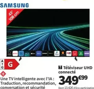 Téléviseur UHD connecté Samsung TU43U7025HUXXC