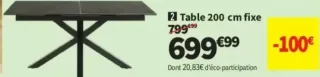Table 200 cm fixe Heaven
