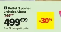 Buffet 3 portes 3 tiroirs Altera