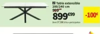 Table extensible 200/240 cm Heaven