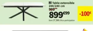 Table extensible 200/240 cm Heaven