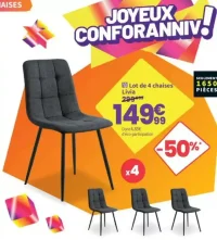 Lot de 4 chaises Livia