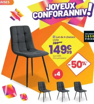 Lot de 4 chaises Livia