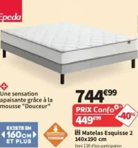 Epéda Matelas Esquisse 2 140x190 cm
