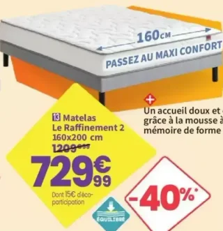 Epéda Matelas Le Raffinement 2 160x200 cm