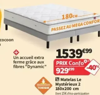 Epéda Matelas Le Mystérieux 2 180x200 cm