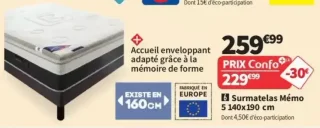 Surmatelas Bultex Mémo 5 140x190 cm