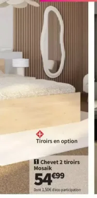 Chevet 2 tiroirs Mosaik