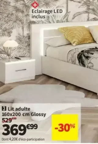 Lit adulte 160x200 cm Glossy