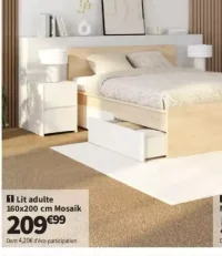 Lit adulte 160x200 cm Mosaik