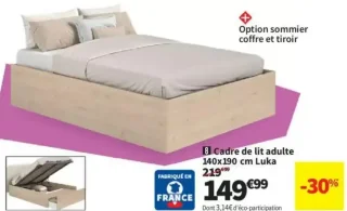 Cadre de lit adulte 140x190 cm Luka