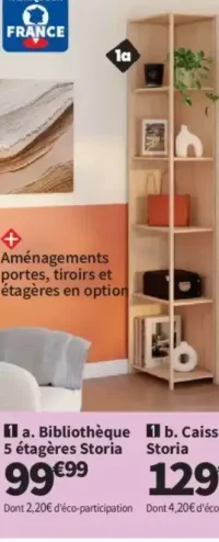 Bibliothèque 5 étagères Storia