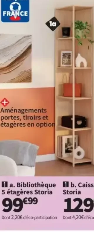 Bibliothèque 5 étagères Storia