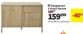 Rangement 3 tiroirs Racine
