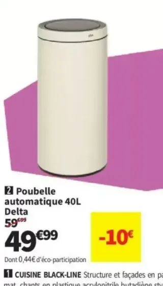 Poubelle automatique 40L Delta