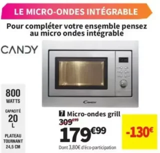 Micro-ondes grill Candy MIC201EX