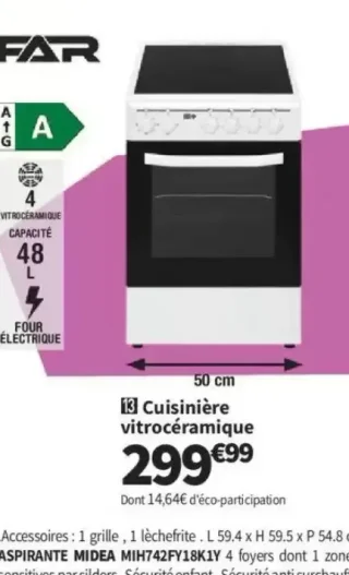 Cuisinière vitrocéramique FAR