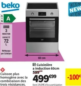 Cuisinière a induction 60cm Beko