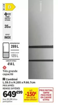 Réfrigérateur Combiné Haier HTW5620DNMGM