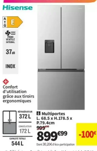 Réfrigérateur Multiportes Hisense RF540P5EGE