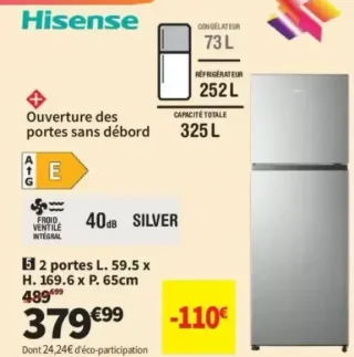 Réfrigérateur 2 portes Hisense RT422N4ADE