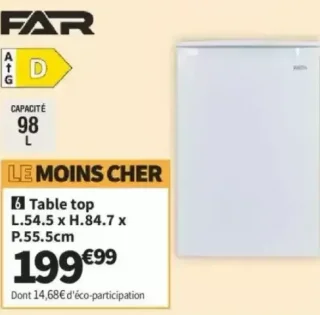 Réfrigérateur Table top FAR CTG9826DW