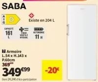 Congélateur armoire Saba UF165NFWD