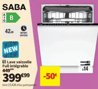 Lave vaisselle Full intégrable SABA DWFB14C42H26