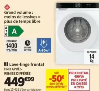 Lave-linge frontal Candy GD 414L9C-S