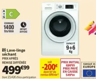 Whirlpool Lave-linge séchant 12