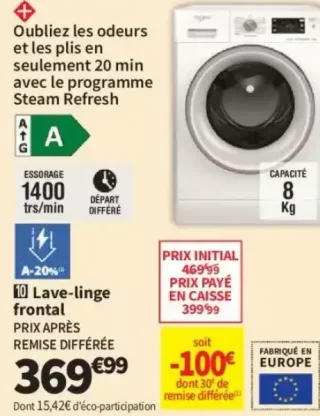 Whirlpool Lave-linge frontal 10