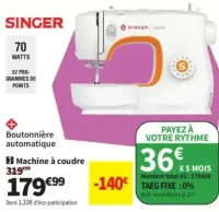 Machine à coudre Singer M3505 LEGEND