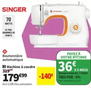 Machine à coudre Singer M3505 LEGEND