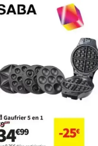 Gaufrier 5 en 1 Saba HAPPY-5IN1-2026