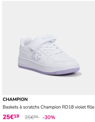 CHAMPION Baskets à scratchs Champion RD18 violet fille