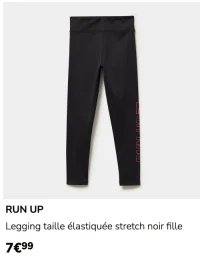 RUN UP Legging taille élastiquée stretch noir fille