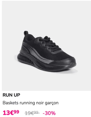 Baskets running noir garçon RUN UP