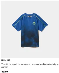 Run Up T-shirt de sport relax à manches courtes bleu electrique garçon