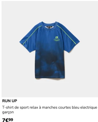 Run Up T-shirt de sport relax à manches courtes bleu electrique garçon