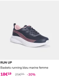 RUN UP Baskets running bleu marine femme